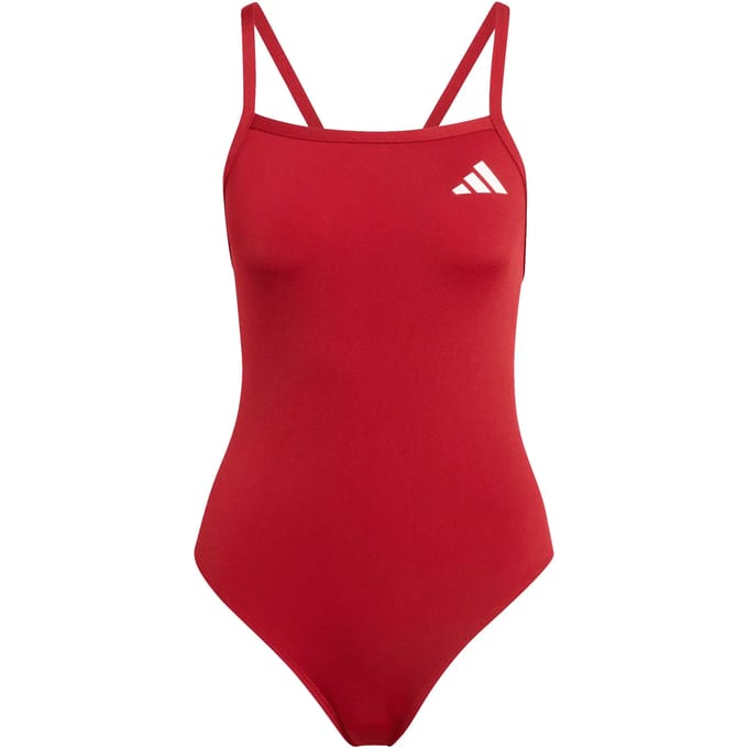 Adidas Performance Zwempak Met V-Rug En Dunne Bandjes - Dames - Rood