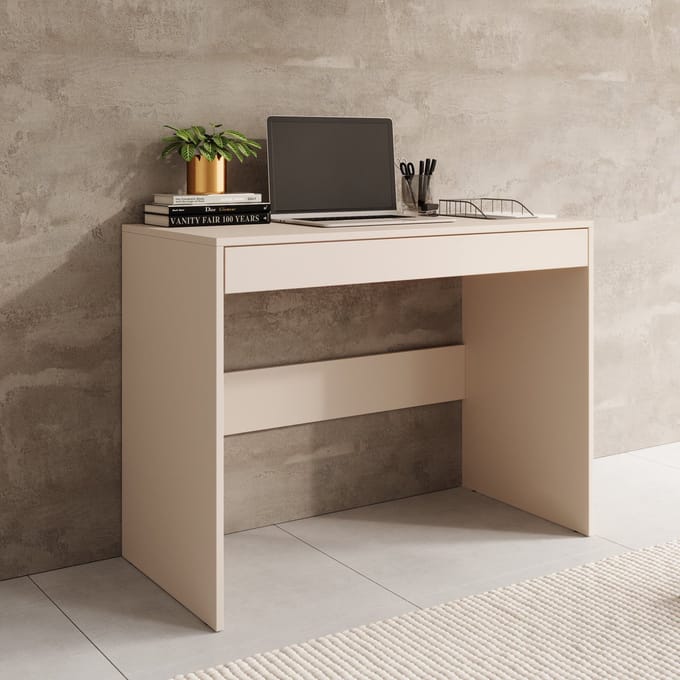 Meubella - Lombok - Bureau - Beige - 100x76 cm