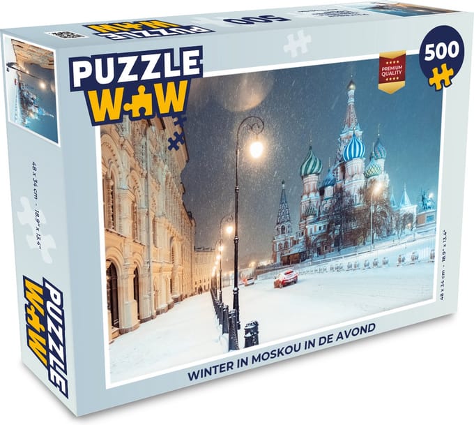 Puzzel Winter in Moskou in de avond - Legpuzzel - Puzzel 500 stukjes