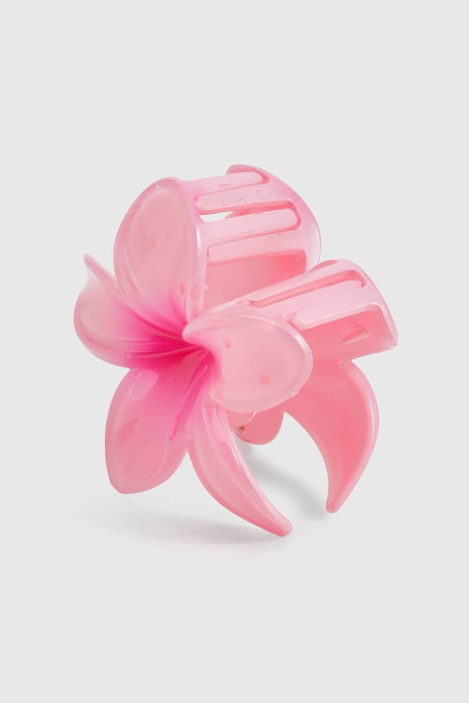 boohoo Dames Grote Bloem Klauwclip | Baby Roze