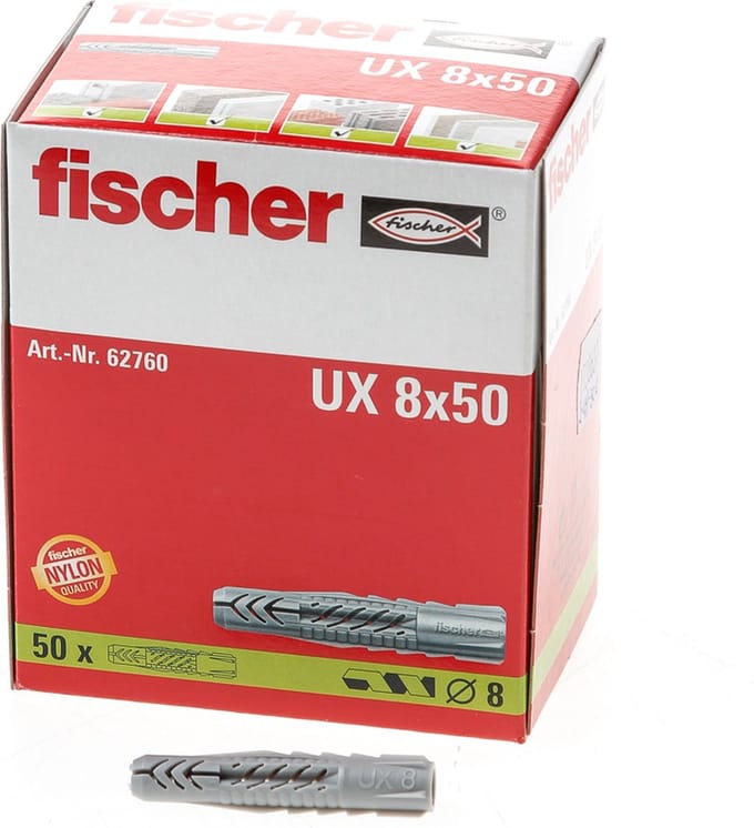 Fischer Universele stekker UX 8 x 50 in karton (50 stuks)