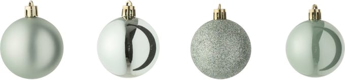 J-Line kerstbal - kunststof - muntgroen - doos van 40