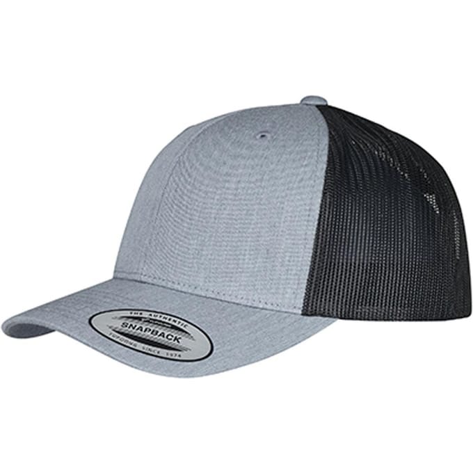 Flexfit Retro tweekleurige truckerpet (Heide Grijs/Zwart)