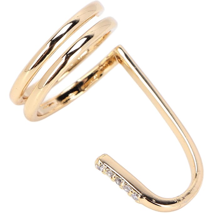 Decoratieve Nagering Mode Vingertop Sieraden Nagellak Ring Dames Dragen Nagelaccessoires Gold beige