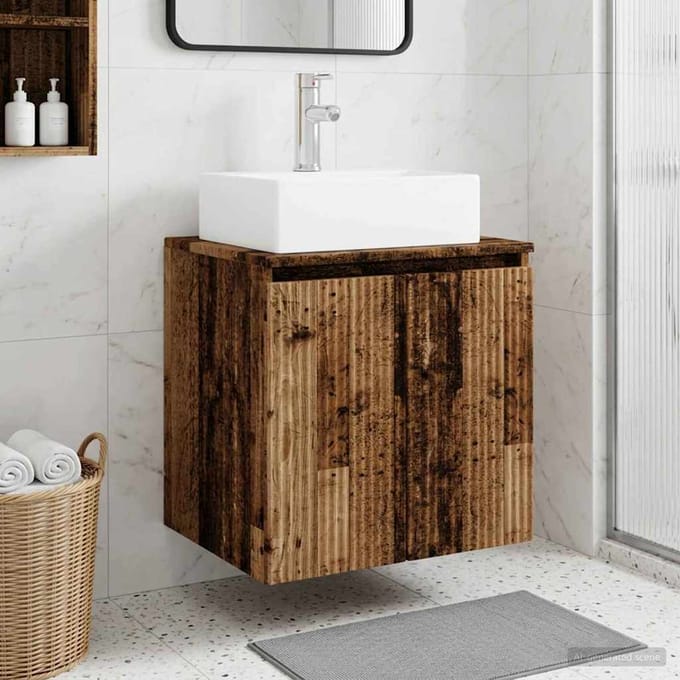 vidaXL - Wandgemonteerde - wastafel - van - een - meubel - Oud - hout
