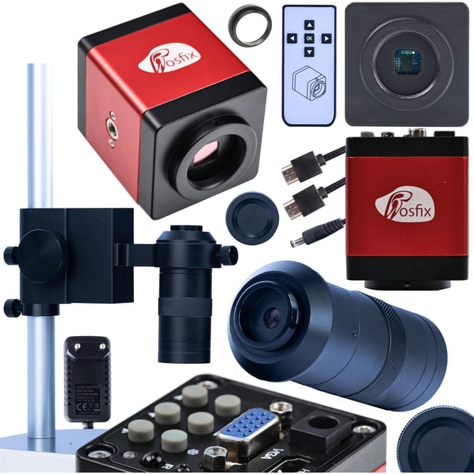 Rosfix Microscoopset Draco RED PRO 3-in-1 - Microscoopcamera 2MP HDMI/VGA FullHD