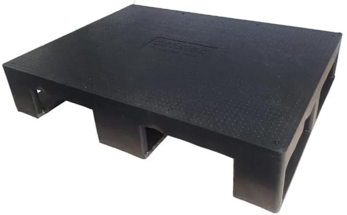 Plastic Pallet - Opslagplatform - Goederen Transport - Volledig Anti-Slip - 80 x 60 cm - Zwart