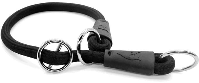 Morso - Half Slip Halsband Hond Soft Rope Gerecycled Black Zwart