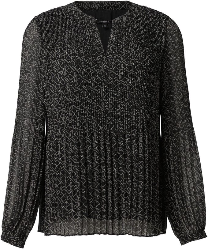 Plissé Blouse in Mousseline voor Dames COMMA