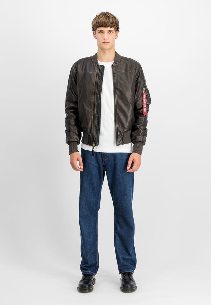 Leren jas Alpha Industries MA-1 FL Vintage