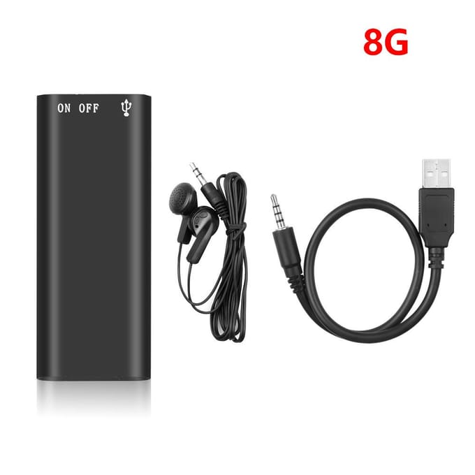 Kleinste professionele voicerecorder van 8 GB, digitale audio, mini-dictafoon + mp3-speler