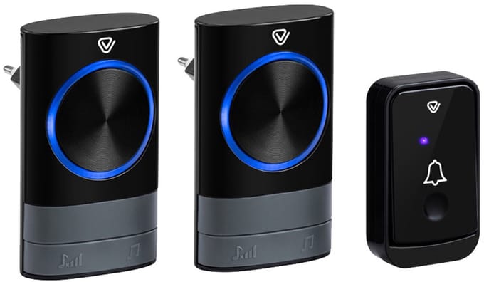Vlectro - Draadloze deurbel met 1 of 2 plug-in ontvangers - Deurbel met 2 ontvangers