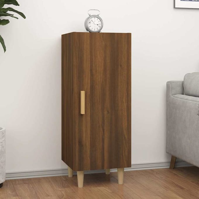 vidaXL - Dressoir - 34,5x34x90 - cm - bewerkt - hout - bruin - eikenkleur