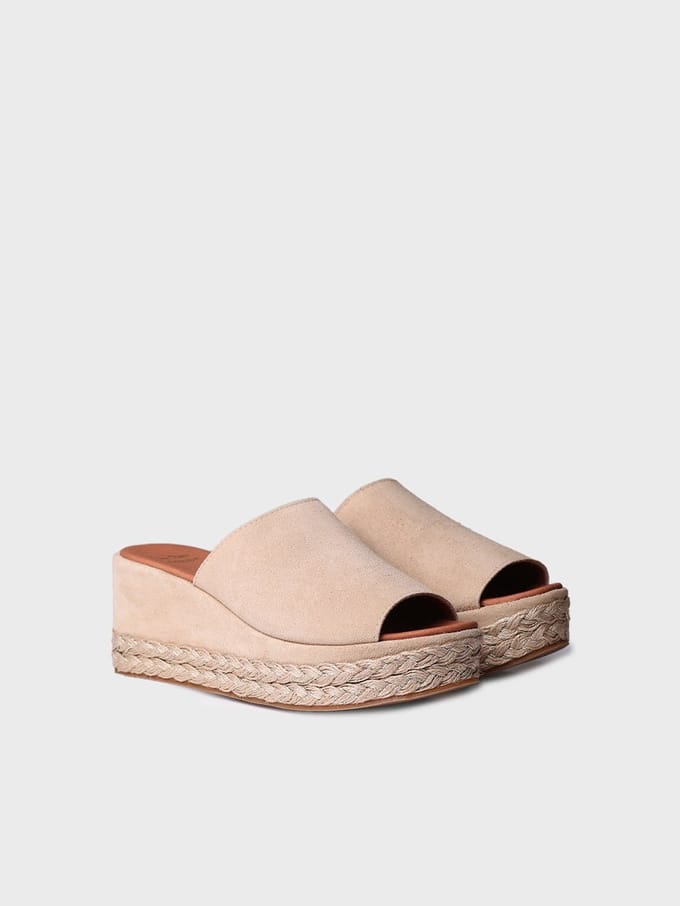 Dames espadrille zonder achterkant van suède | PAULINA
