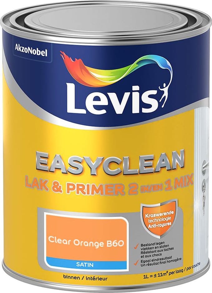 Levis - Easyclean Lak & Primer 2-In-1 Mix - Clear Orange B60 - Mengverf - 1 L