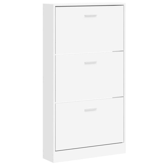 vidaXL - Schoenenkast - Wit - 59x17x108 - cm - Bewerkt - Hout