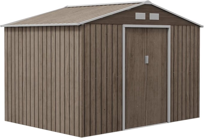 Fietsberging - Fietsenhok - Stalling - Tuinschuur - Huis - Overdekt - Fiets - Bruin - Scooter - Fiets