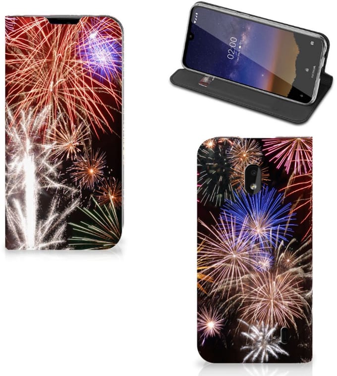 Nokia 2.2 Hippe Standcase Vuurwerk