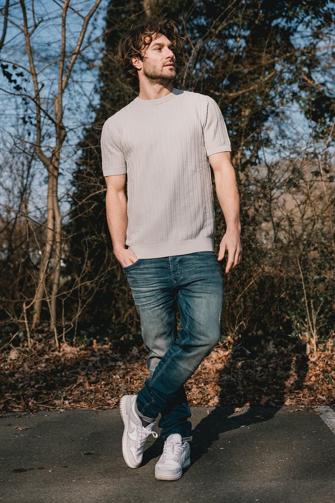 Kultivate Knitted T-shirt TS Vertical Metal  M
