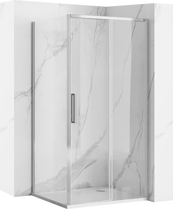 Rea Rapid Slide Chrom 100X90 - 195 cm - Douchecabine - Rechthoek - Chroom