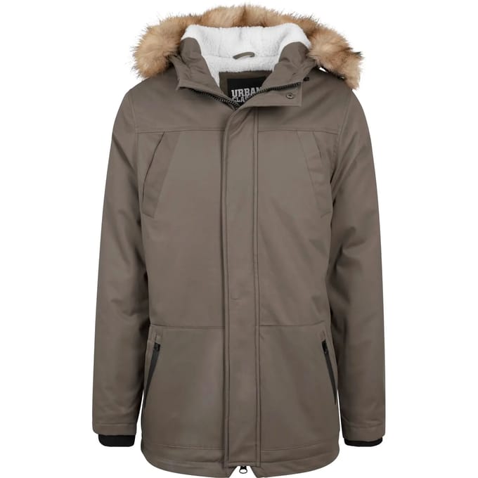 Urban Classics Parka jas -L- Heavy Imitation Fur Groen