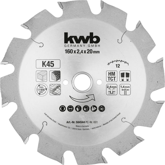 kwb 584544 Cirkelzaagblad 160 x 16 mm 1 stuk(s)