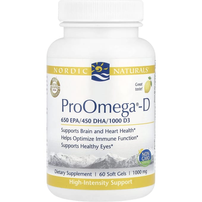 Nordic Naturals, Pro-Omega-D, Citroen, 1.000 mg, 60 Softgels