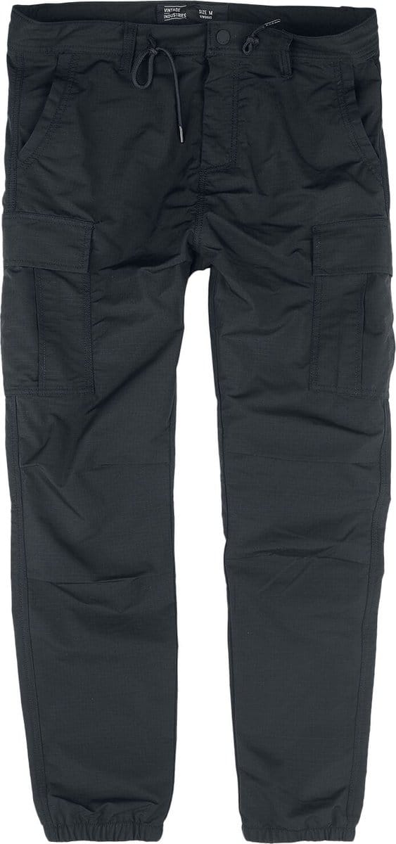 Vintage Industries Clyde Pants Cargobroeken zwart S - Katoen - Basics