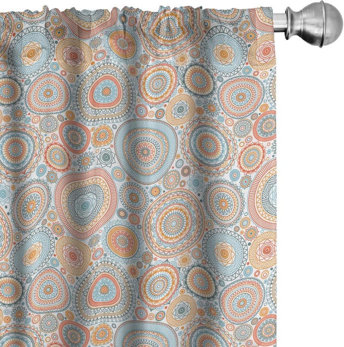 ABAKUHAUS – 2x Voorhangen Mandala Motief – Multikleur – 150x245 cm