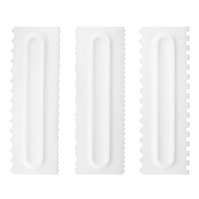 3 stuks/set Crèmeschraper Plastic Schraper Fondant Taart Modelleergereedschap voor Dessertdecoratie white