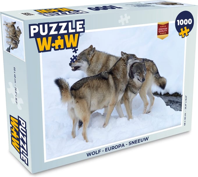 Puzzel Wolf - Europa - Sneeuw - Legpuzzel - Puzzel 1000 stukjes volwassenen