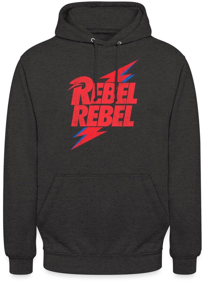 David Bowie Rebel Rebel Met Bliksem Hoodie Unisex