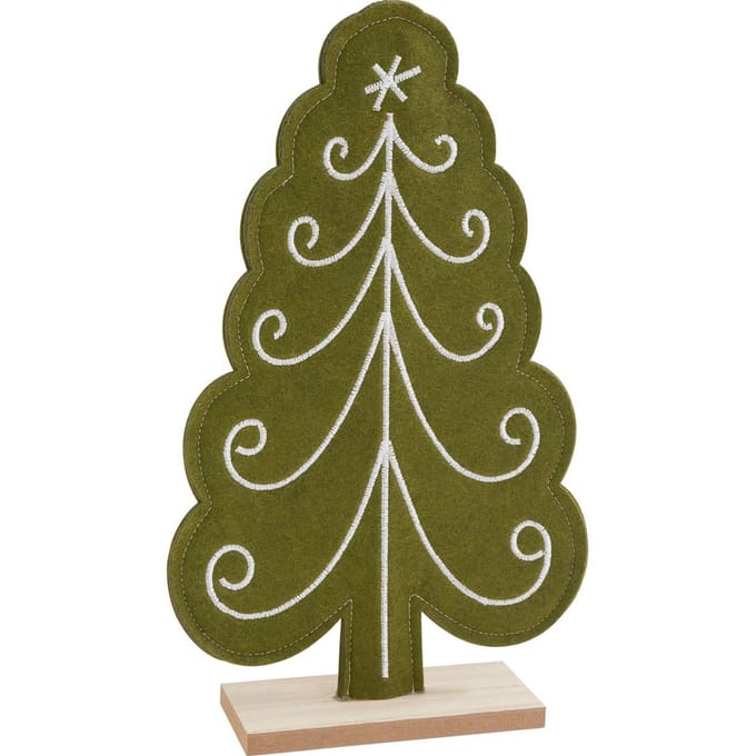 VBS Vilten staande decoratie "Kerstboom" - Groen