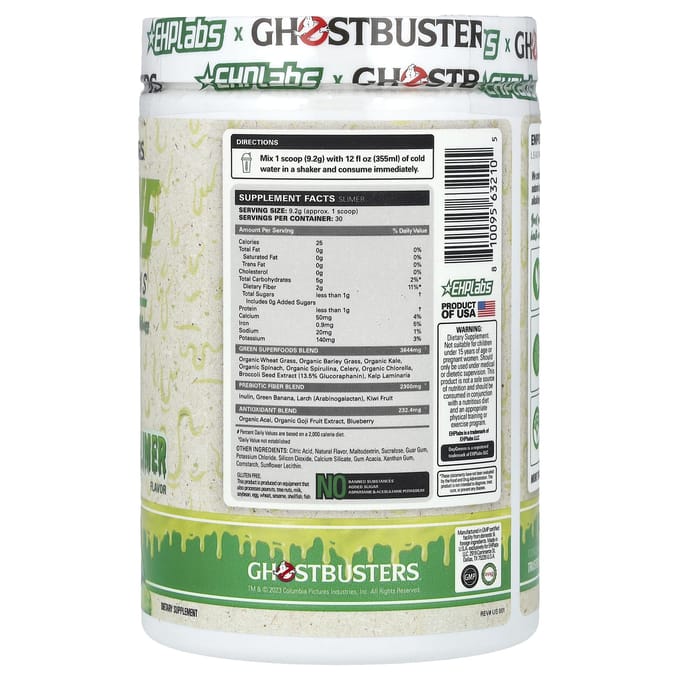 EHPlabs, Ghostbuster, Oxygreen, Super Green quotidien, Slimer, 276 g (9,73 oz)