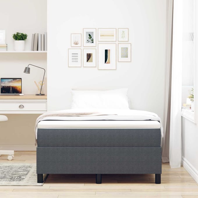 vidaXL - Platformbedframe - Donkergrijs - 120 - x - 200 - cm - Corduroy - stof