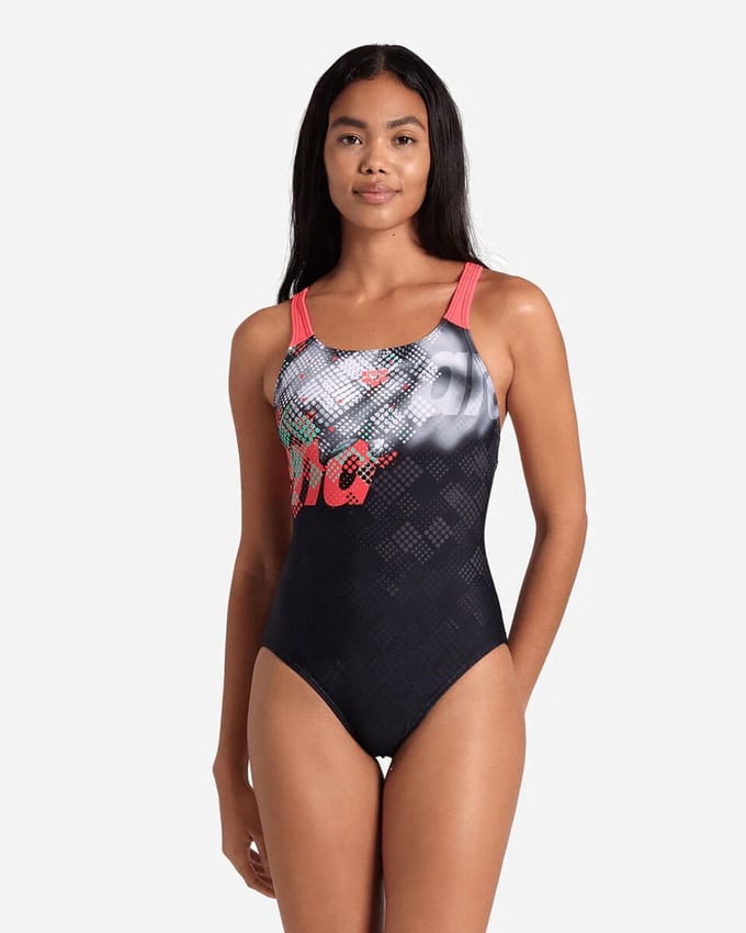 Arena Badpak model Splash Point - Maat 34 - Zwart/Rood
