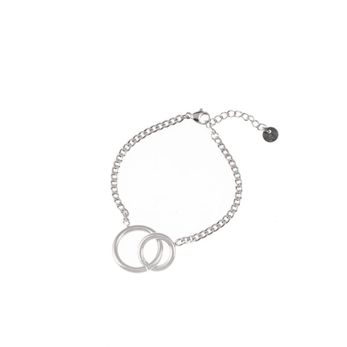 Go Dutch Label Armband Dubbel Rondjes Zilver B1396-1