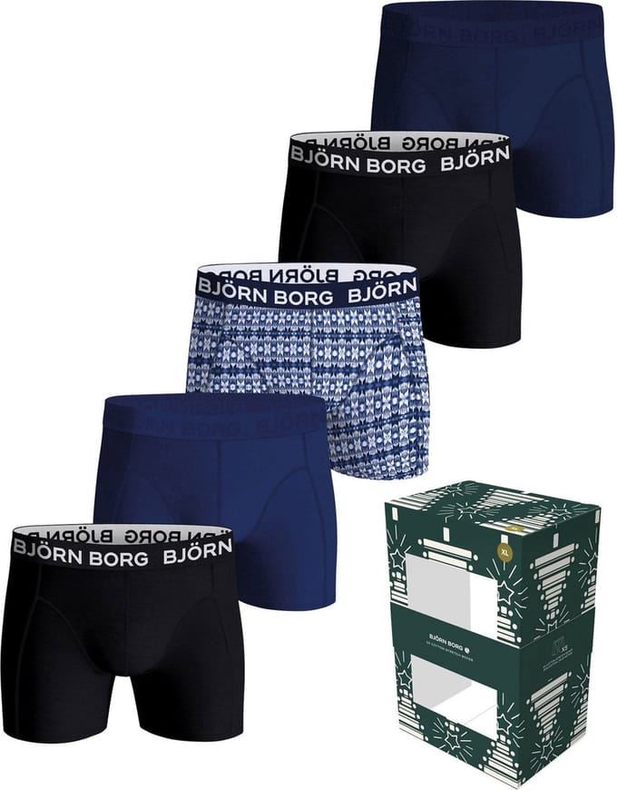 Bjorn Borg Boxers Cotton Stretch 5-Pack Blauw - Maat S - Heren - Boxershorts