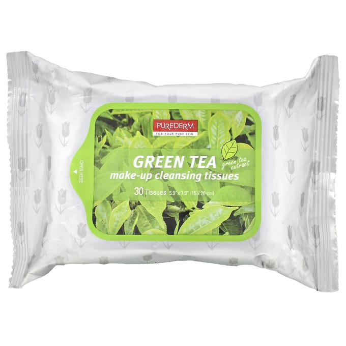 Make-up Reinigingsdoekjes, Groene Thee, 30 Doekjes green