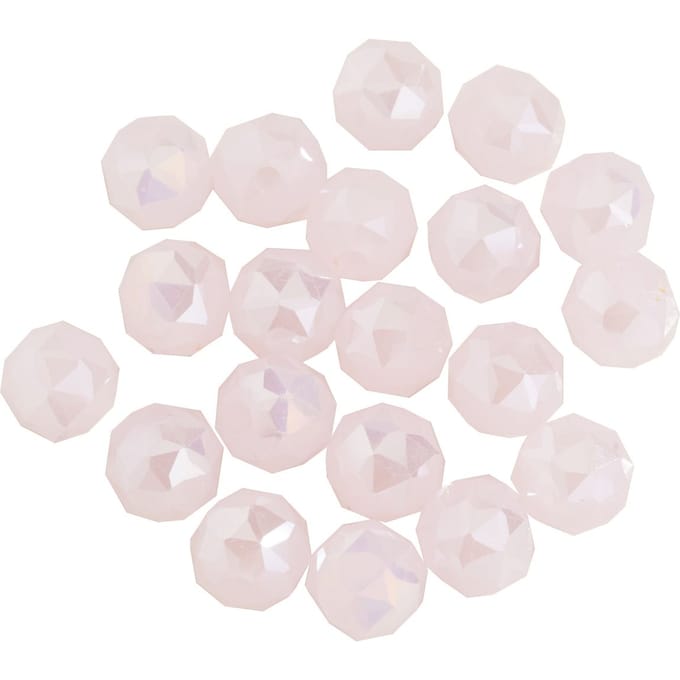 Glas geslepen kralen rond, 6 mm - Rijk lichtroze AB