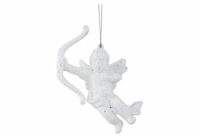 Cupido Hanger Wit Glitter – 11 cm