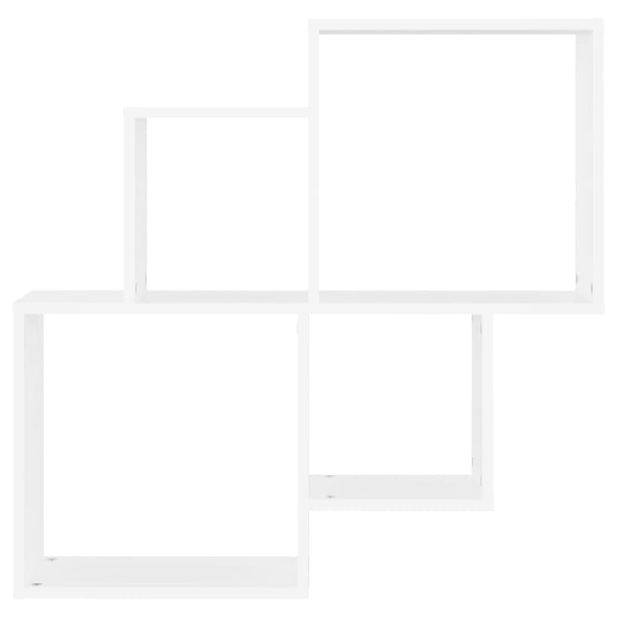 vidaXL - Wandschap - kubus - 80x15x78,5 - cm - bewerkt - hout - wit