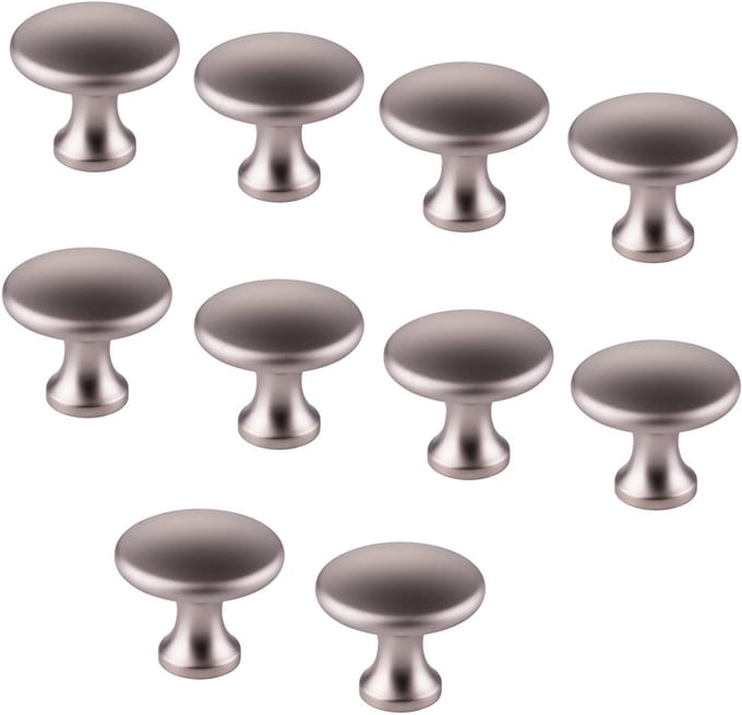 10 stuks SOTECH Meubelknoppen Denise RVS-look mat Diameter 29 mm Hoogte 25 mm