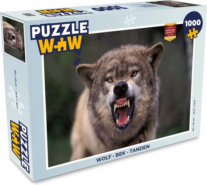 Puzzel Wolf - Bek - Tanden - Legpuzzel - Puzzel 1000 stukjes volwassenen