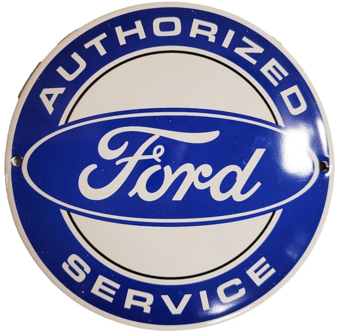 Ford Authorized Service Emaille Bord 12cm