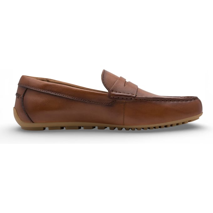 Tamaris Heren Bruine Leren Mocassin Loafers Casual Schoenen
