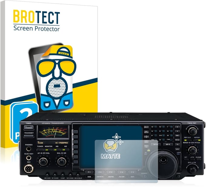 BROTECT - Screenprotector voor Icom IC-756 Pro III - Folie Beschermfolie matte 2 Stuks