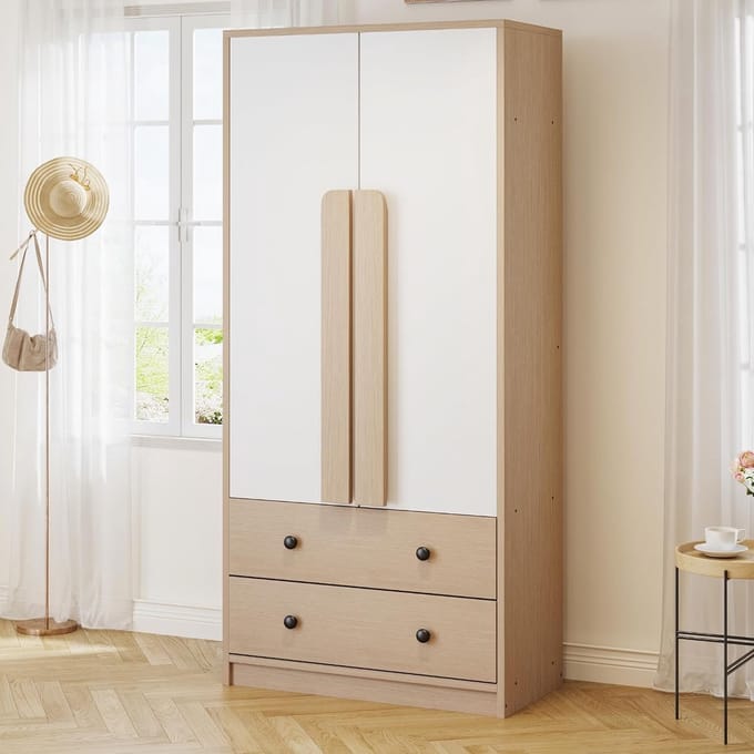Luxe Kledingkast – Wit – 70x40x170 cm – Industrohome