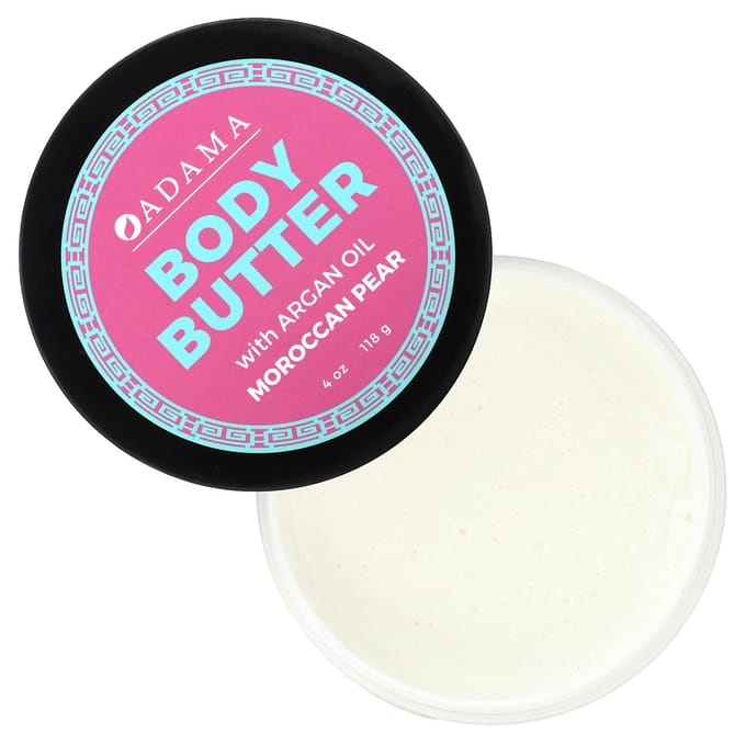 Adama, Body Butter with Argan Oil, Moroccan Pear, 4 oz (118 g) pink