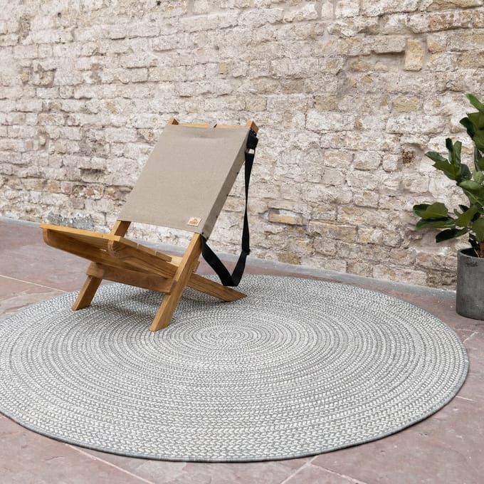 Rond buitenkleed Solid grijs - Interieur05 - Rond 200 Ø - (L)